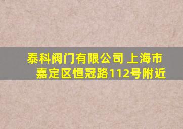 泰科阀门有限公司 上海市嘉定区恒冠路112号附近